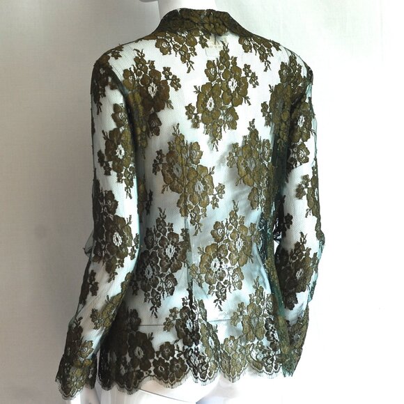 Escada By Margaret Ley Green Sheer Lace Blouse on Net - Germany - Picture 3 of 6